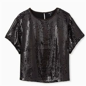 Torrid Sequins Top Cropped Shortsleeve Bling Size 1X